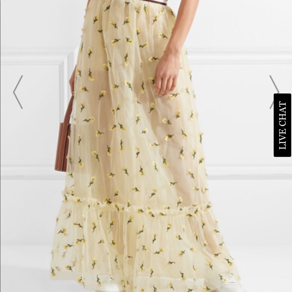 Ganni Bliss embellished tulle maxi skirt